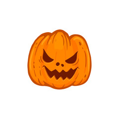 cartoon halloween pumpkin isolated on white, jack o lantern