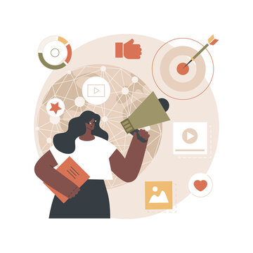 Macromarketing abstract concept vector illustration. Social influence, global marketing strategy, consumer behavior, market regulation system reseach, social responsibility abstract metaphor.