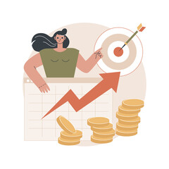 Cost per acquisition abstract concept vector illustration. CPA model, cost per conversion, online advertising pricing model, marketing metric measurement, online digital campaign abstract metaphor.