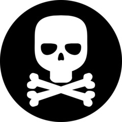 Skull icon symbol, Death's head cranium logo