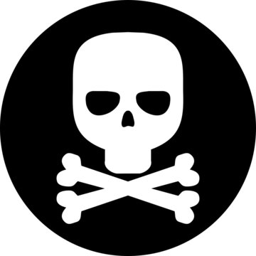 Skull icon symbol, Death's head cranium logo