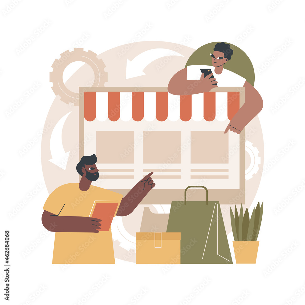 Poster drop servicing abstract concept vector illustration. third party servicing, outsource business model
