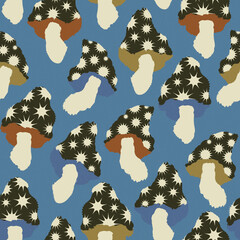 Pattern with mushrooms