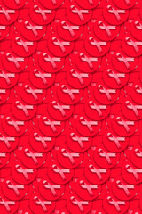 Obraz premium A lot of red ribbons representing World AIDS day