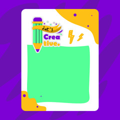 Notes paper with lets creative sticker design