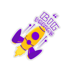 Big dreams illustration sticker design