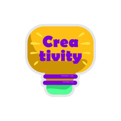 Bulb creativity illustration sticker design