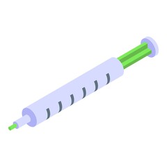 Fototapeta premium Teeth whitening syringe icon isometric vector. Dental care. Medical tooth
