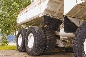 Tires on a mine haul truck