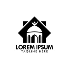 Islamic logo template concept isolated on white