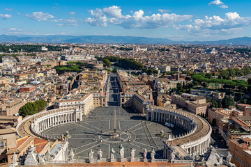 Fototapeta na wymiar Arial view of the Vatican, St. Peters square and the cityscape of Rome, Italy