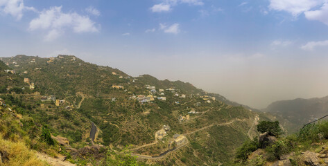 Views across the Faifa mountains in Jazan region of Saudi Arabia