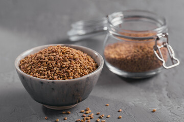 Bowl of fenugreek dry seeds