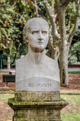 A bust of Bramante in the Borghese Garden in Rome.