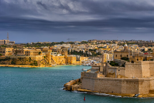 Malta, Birgu, Fort St. Angelo and Grand Harbour