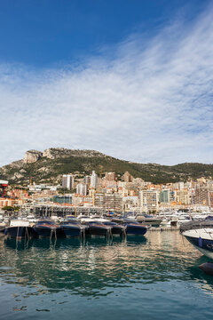 Principality of Monaco, Monaco, Monte Carlo, View from Port Hercule