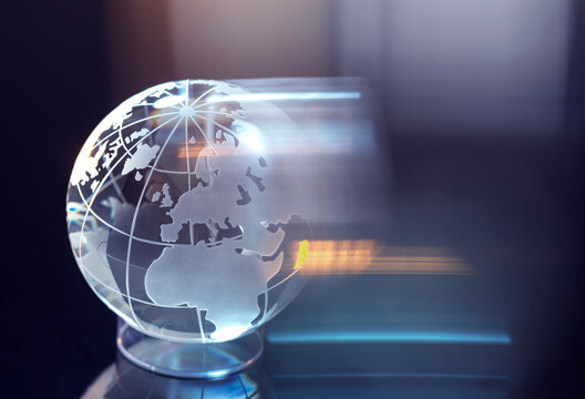 Glass globe representing international business and trade