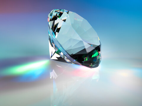 Close-up of diamond on table