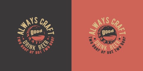 Beer cap for bar. Original brew design with metal cork from bottle for craft beer, pab or brewery