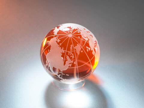 Studio shot of glass globe