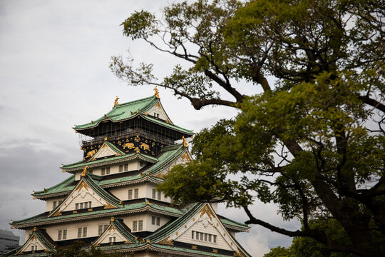 Japan, Osaka, Exterior of castle