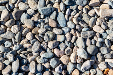 Stones and gravel top view