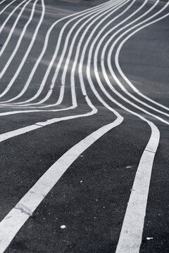 White lines on tarmac