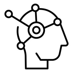 Brainstorming icon outline vector. Visual perception. Cognitive process - obrazy, fototapety, plakaty