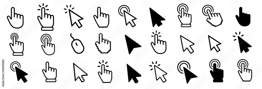 Poster cursor icon set vector. mouse arrow pointer. cursor mouse icon