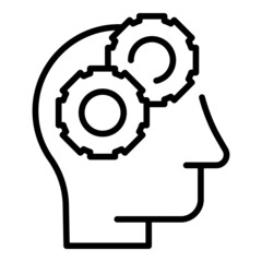 Brain thinking icon outline vector. Health process. Visual perception