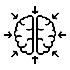 Cognitive brain icon outline vector. Visual sensory. Health information - obrazy, fototapety, plakaty
