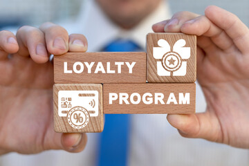 Concept of loyalty customer program. Business Marketing Sales Discount. Loyalty card bonus.