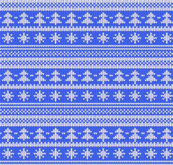 Beautiful Christmas sweater pattern design. Seamless knitted Christmas background. Scandinavian sweater  vector illustration.
