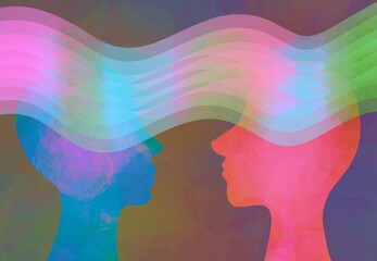 Disegno grafico telepatia