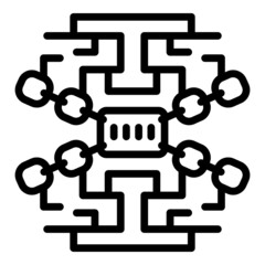 Secured chain icon outline vector. Stop fraud. Secure cyber