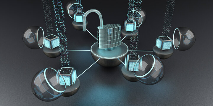 The data is unsecured and open, 3D Illustration