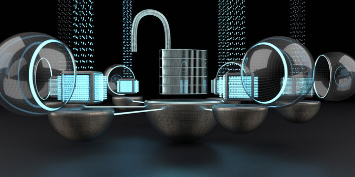The data is unsecured and open, 3D Illustration - Powered by Adobe