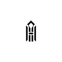 h latter vector logo abstrack