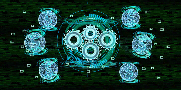 Costs of digitization in the industry, 3D Illustration