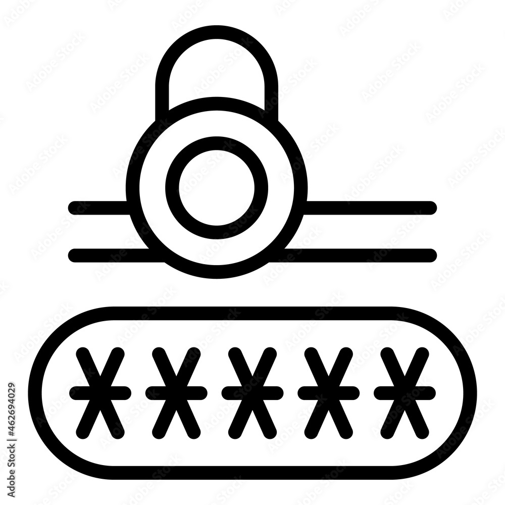 Aufkleber secure password icon outline vector. stop cyber. money key