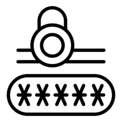 Secure password icon outline vector. Stop cyber. Money key