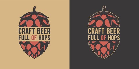 Beer hop for bar. Original brew design with hop for craft beer, pab or brewery