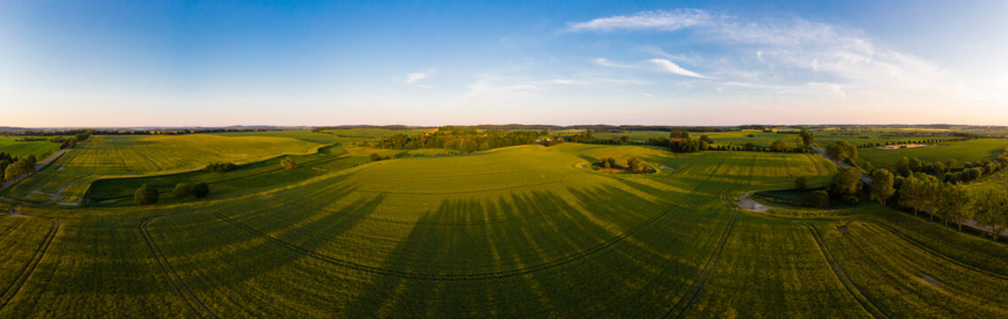 Germany, Mecklenburg-Western Pomerania, Teterow, Aerial view of fields
