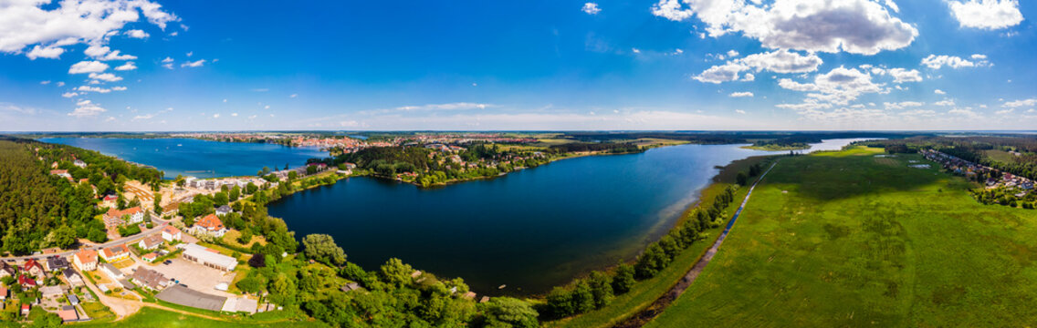 Germany, Mecklenburg-Western Pomerani, Mecklenburg Lake District, Waren an der Mueritz, Aerial view with Mueritz, Koelpinsse and Feisnecksee