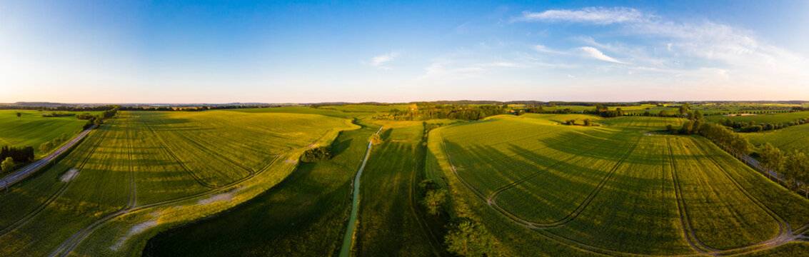 Germany, Mecklenburg-Western Pomerania, Teterow, Aerial view of fields