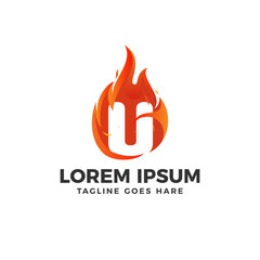 U Letter Fire Logo