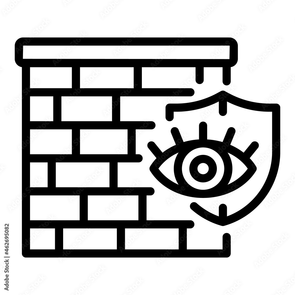 Poster cyber firewall icon outline vector. stop fraud. secure key