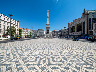 Restauradores Square and the Monument to the Restorers, Lisbon, Portugal