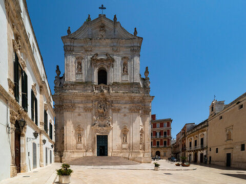 Italy, Province of Taranto, Martina Franca, Basilica di San Martino and Piazza Maria Immacolata