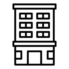 Multistory perspective icon outline vector. City building. House block